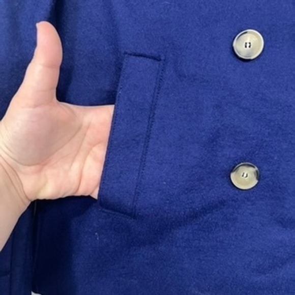 Harris Wharf London Womens Coat US 4 NWT $740 Double Breasted Blue Solid Jacket - Picture 2 of 8